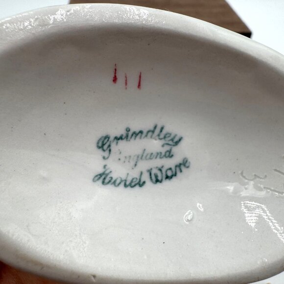 ANTIQUE GRINDLEY HOTEL WARE ENGLAND VITRIFIED IRON STONE GRAVEY BOAT - Picture 8 of 9